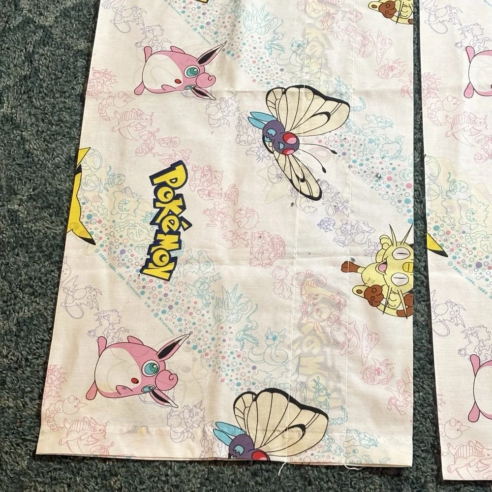 Pokémon 1995-1998 Curtains Toppers Set Of 3 LONG 84